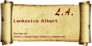 Lenkovics Albert névjegykártya
