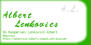 albert lenkovics business card